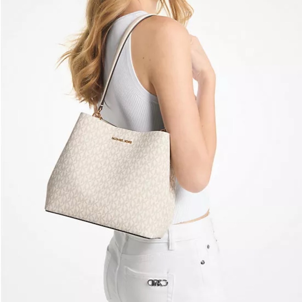 Michael Kors Cream Structured Shoulder Bag